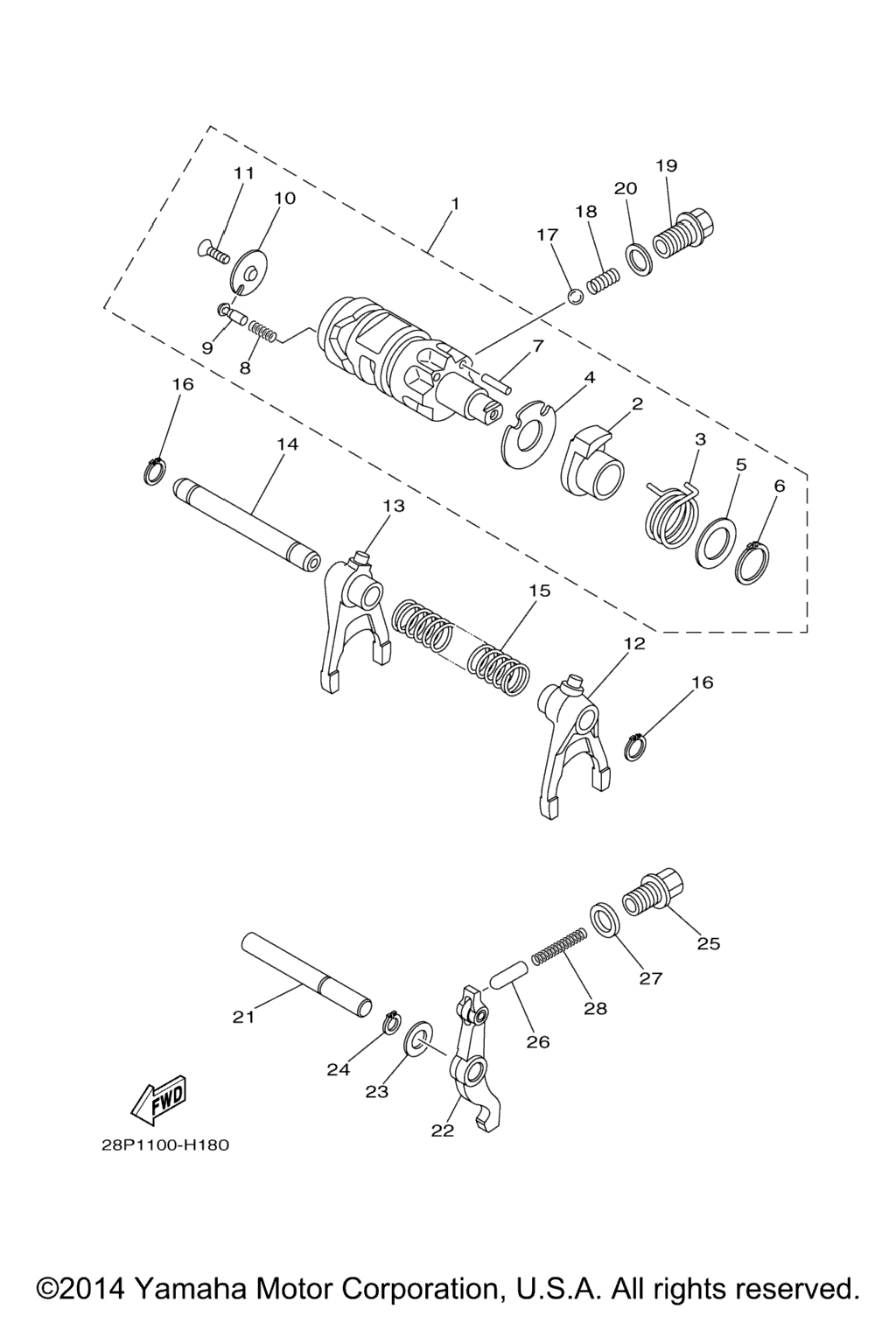 Схема узла Форк Переключателя Кулачка