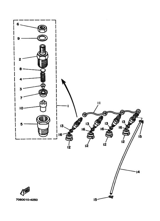 Схема узла ｲﾝｼﾞｪｸｼｮﾝ ﾉｽﾞﾙ Для Yamaha Md20