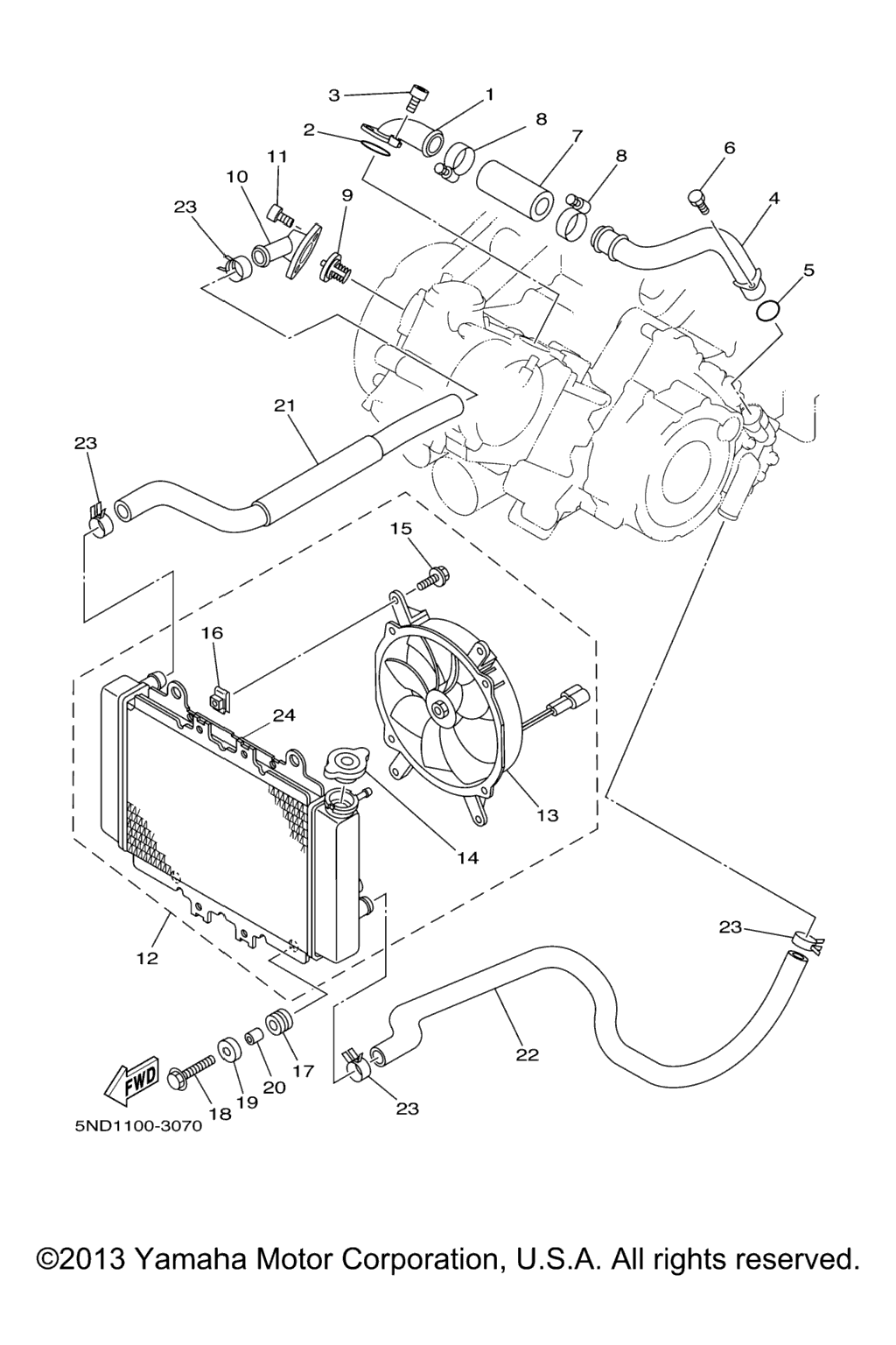 Схема узла Шланги Радиатора