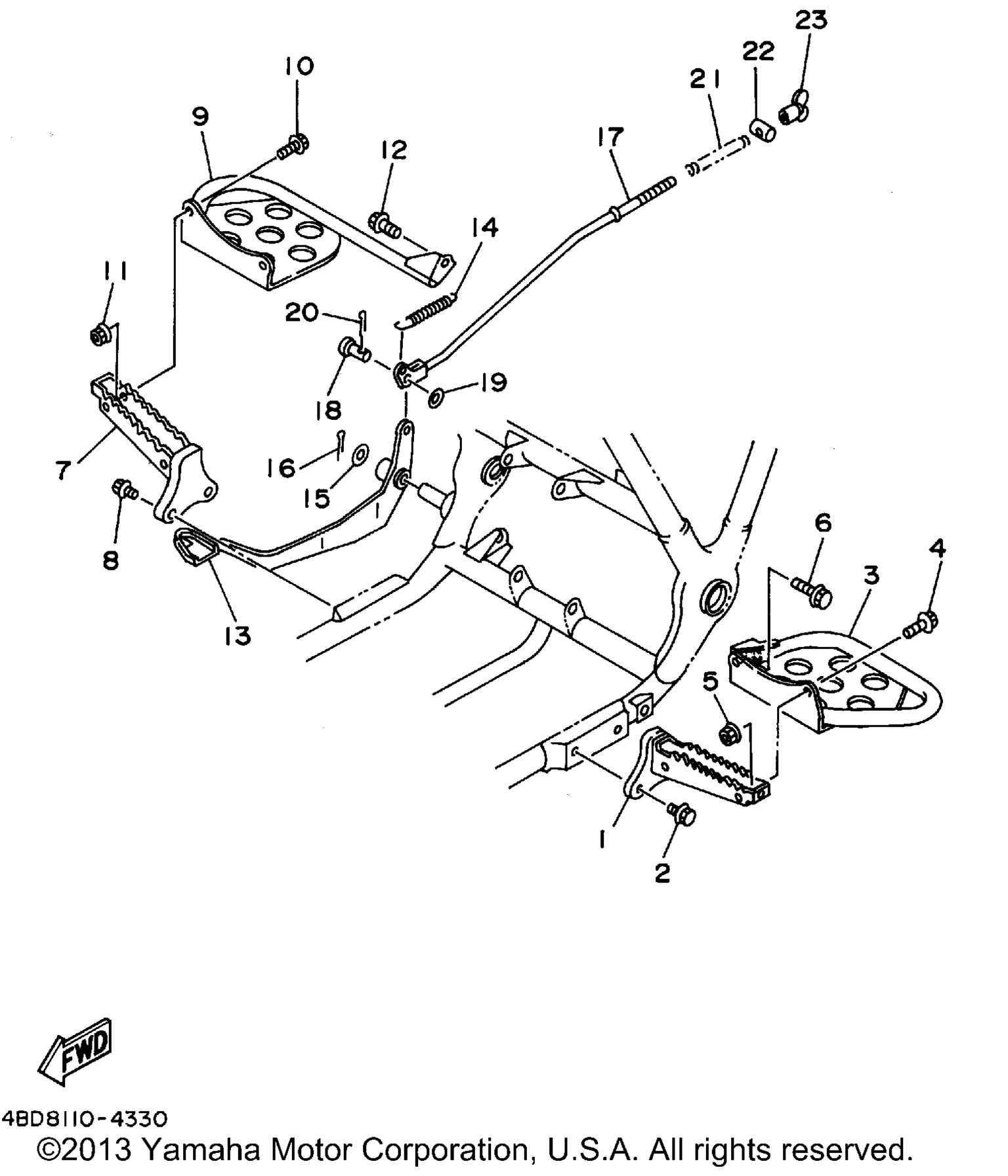 Схема узла Подставка - Подножка