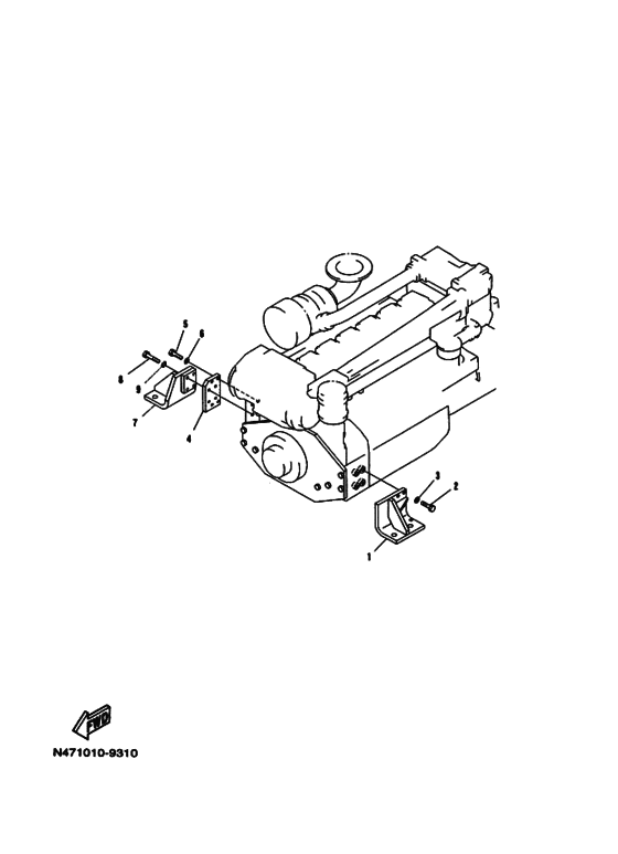 Схема узла ｴﾝｼﾞﾝﾏｳﾝﾃｲﾝｸﾞ (ﾌﾛﾝﾄ) Для Yamaha Md1480Kuh