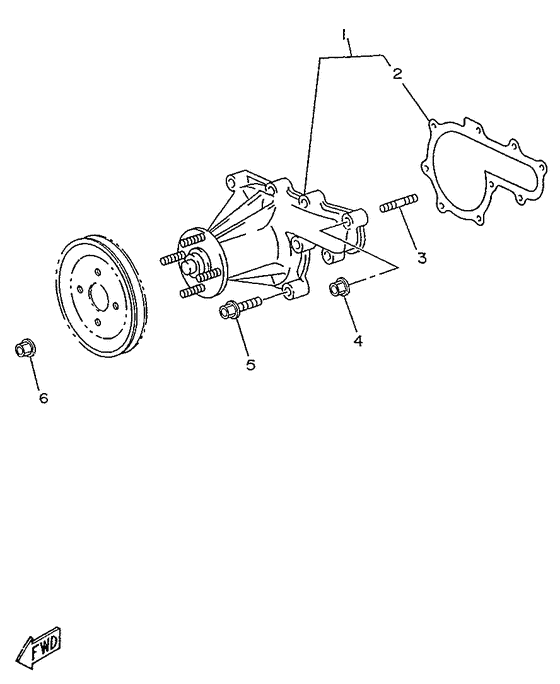 Схема узла Водяной Насос Для Yamaha Me420Sti
