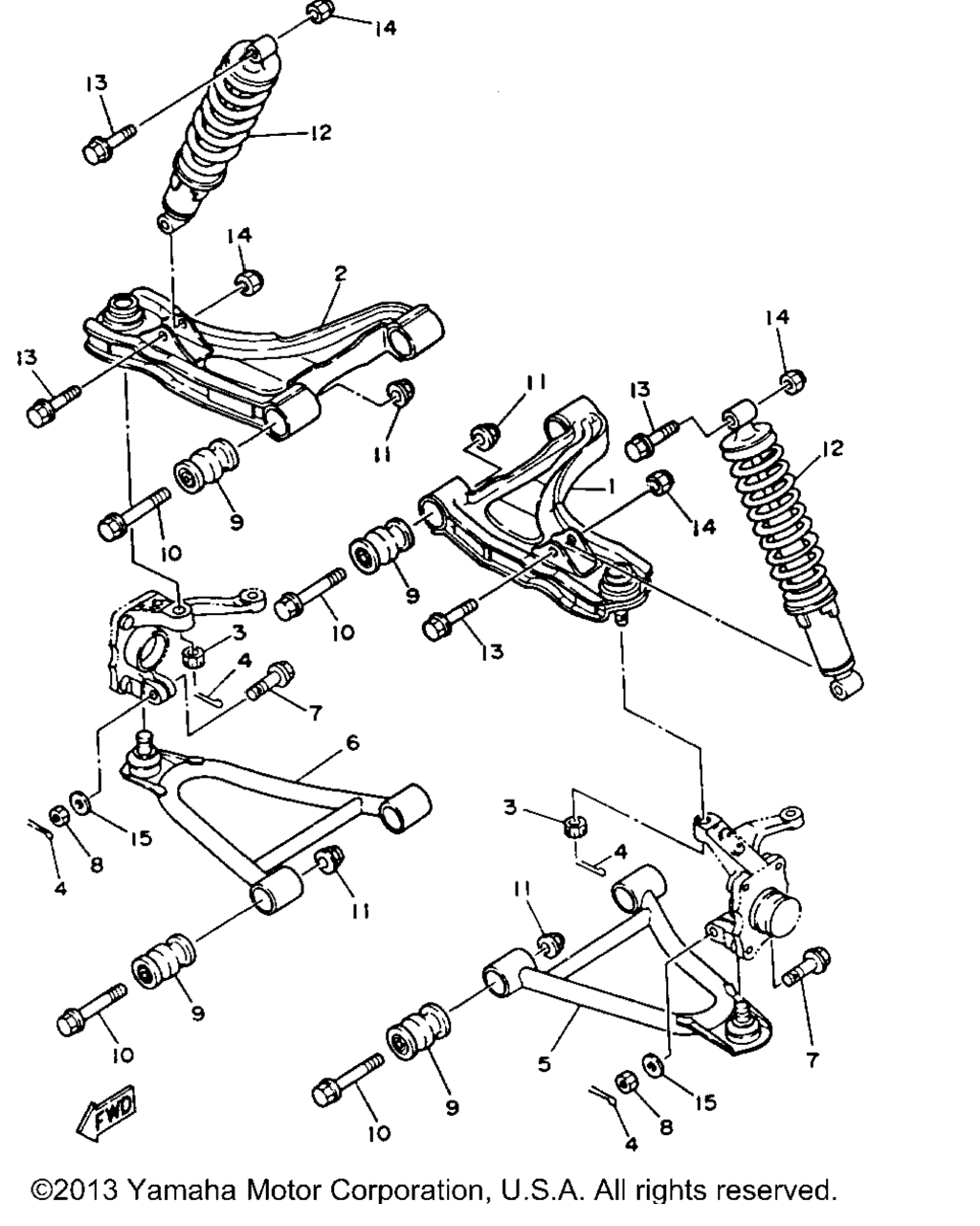 Схема узла Передняяsuspension Wheel