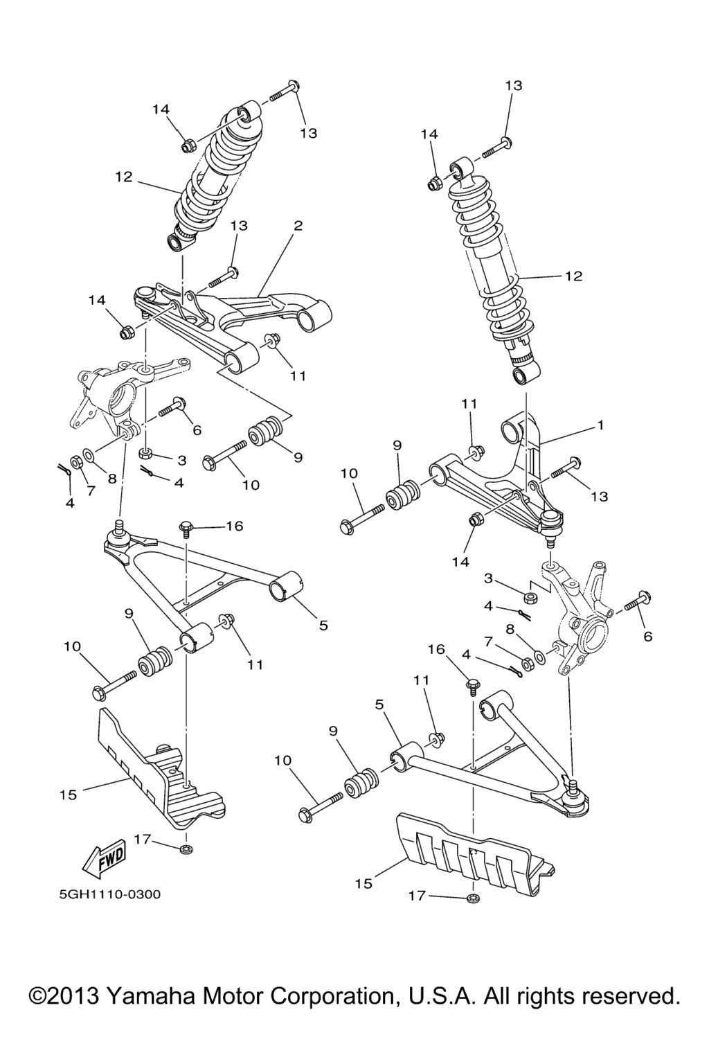 Схема узла Передняяsuspension Wheel
