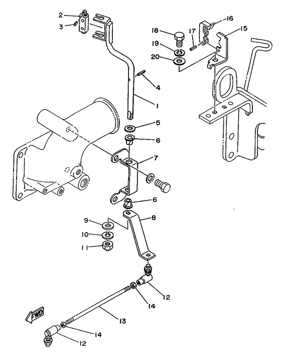 Схема узла Throttle Control Attachment Для Yamaha Me370Sti