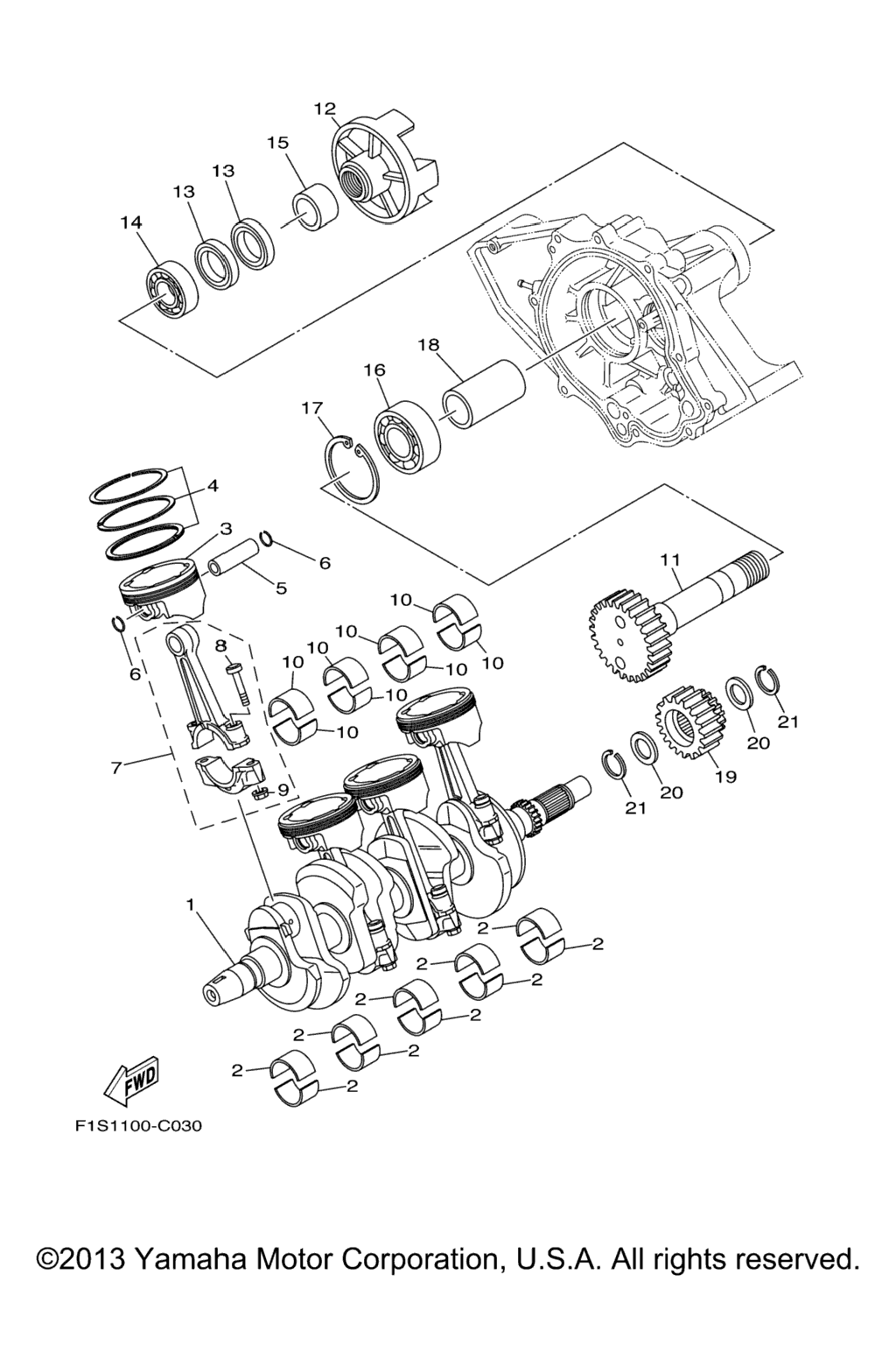 Схема узла Коленчатый Вал Поршень