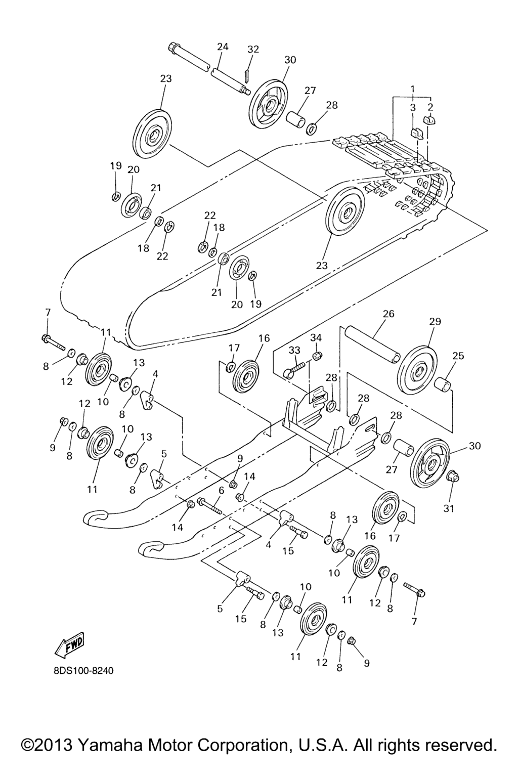 Схема узла Подвеска Гусениц 1