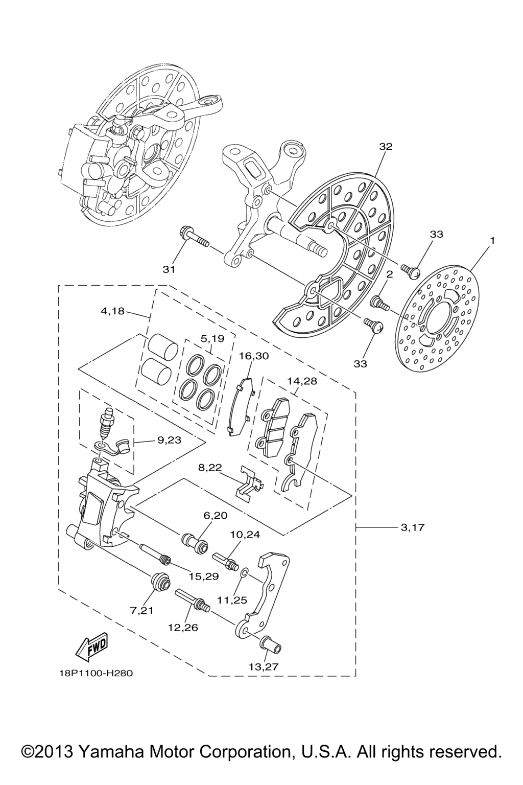 Схема узла Передний Тормозной Суппорт