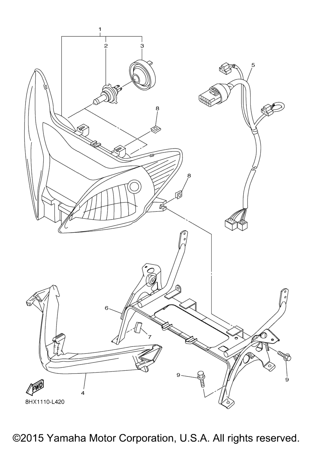 Схема узла Фары