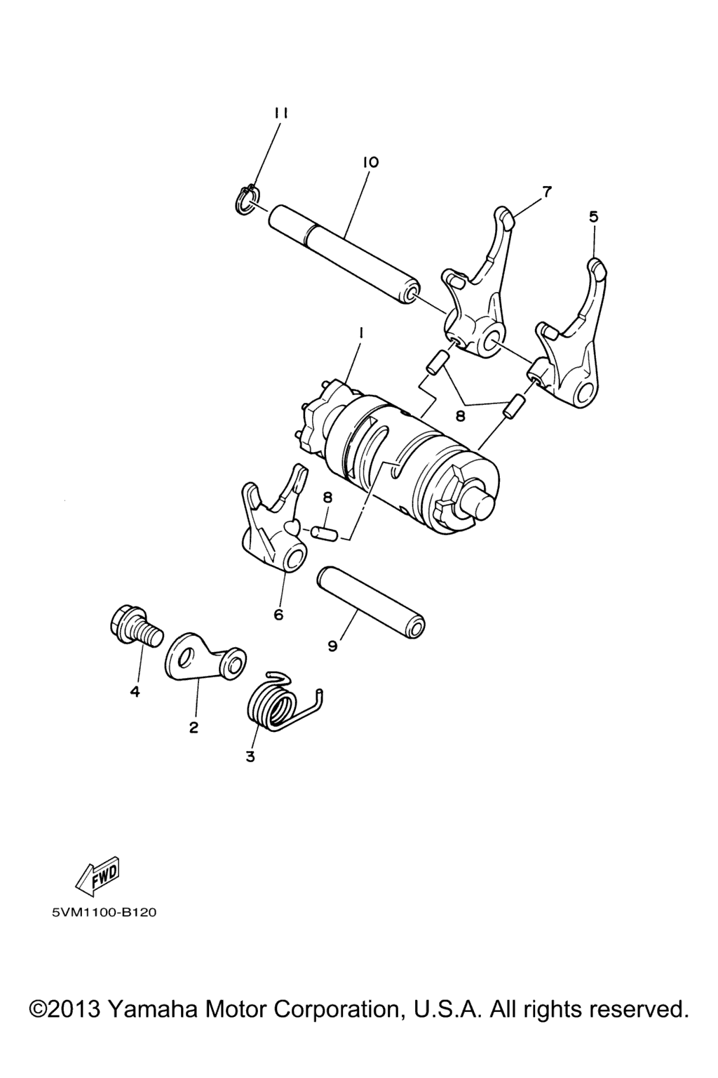 Схема узла Форк Переключателя Кулачка