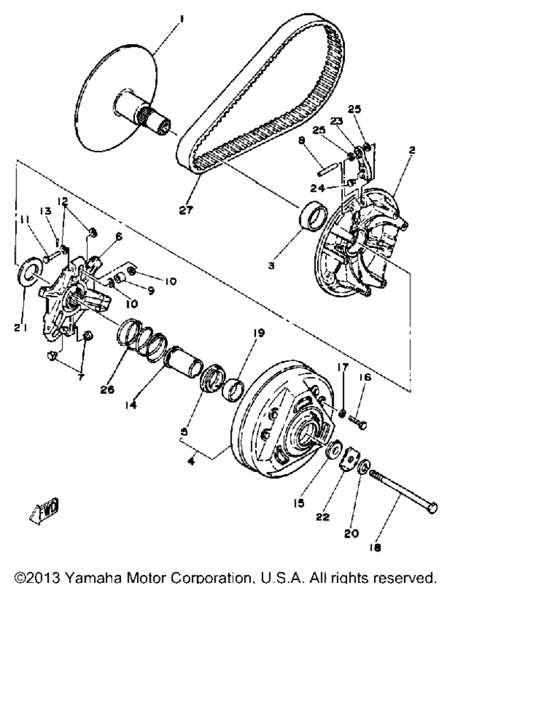 Схема узла Первичный Шкив Ec540D