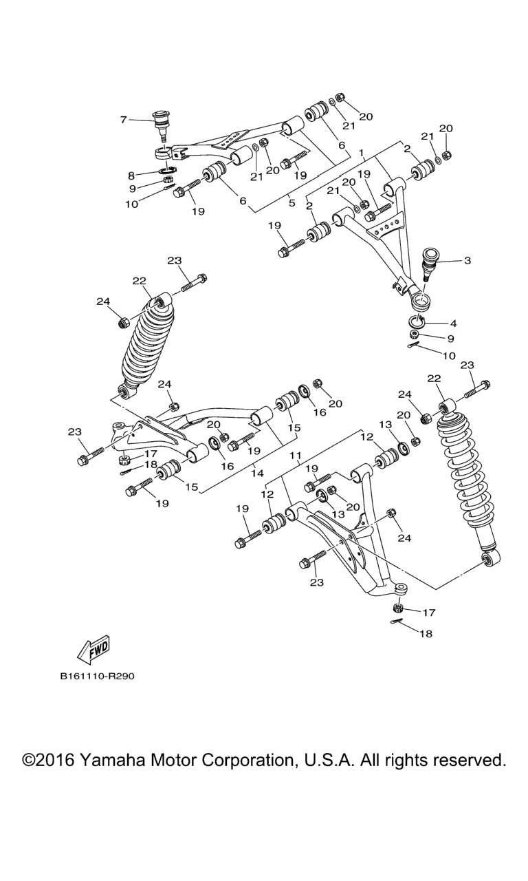Схема узла Передняяsuspension Wheel