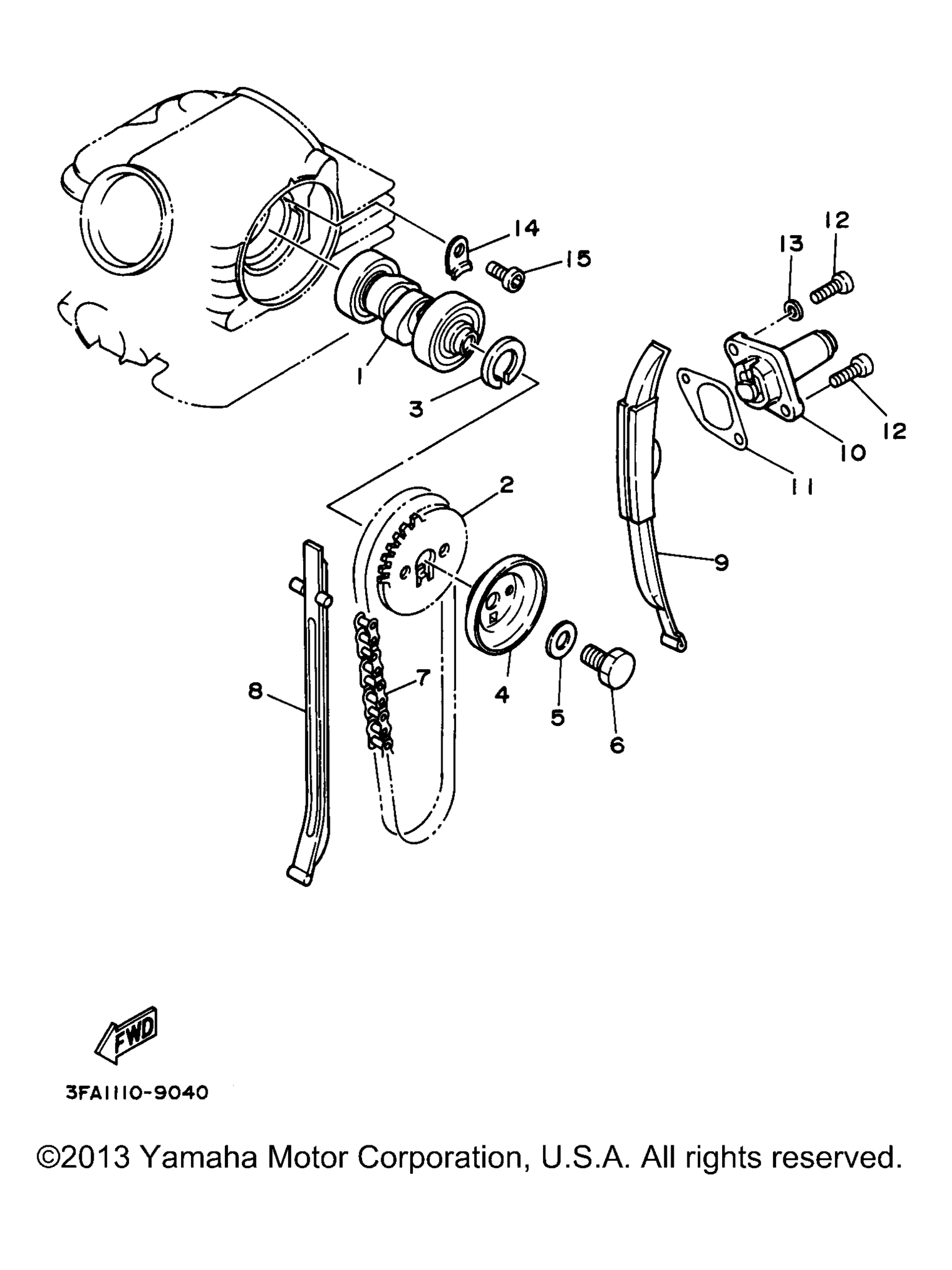 Схема узла Распредвал - Цепь