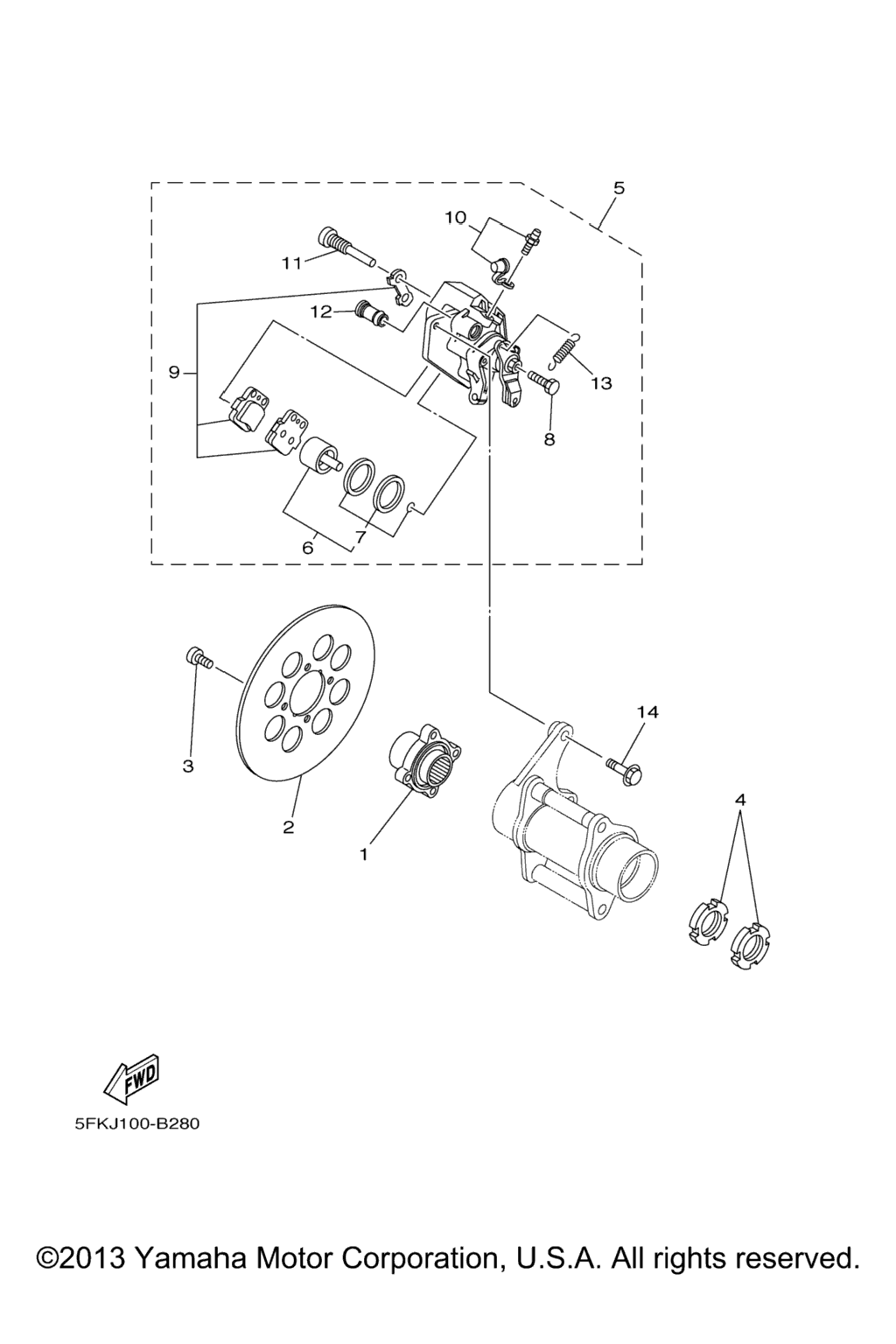 Схема узла Задний Тормозной Суппорт