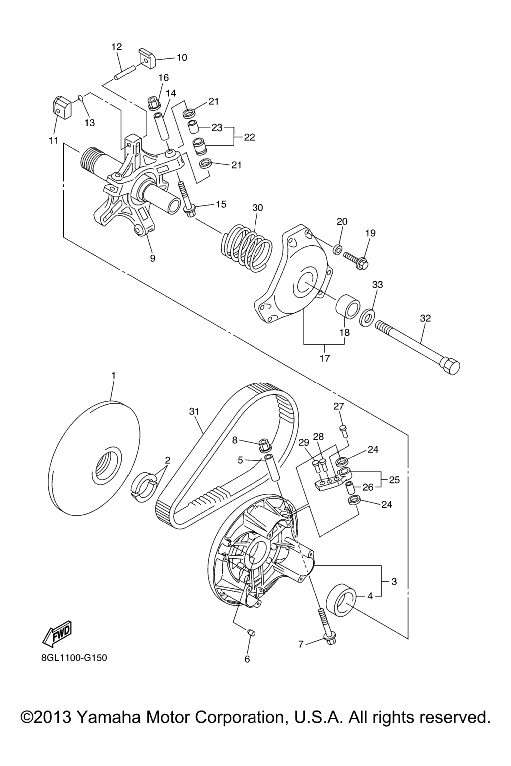Схема узла Первичный Шкив