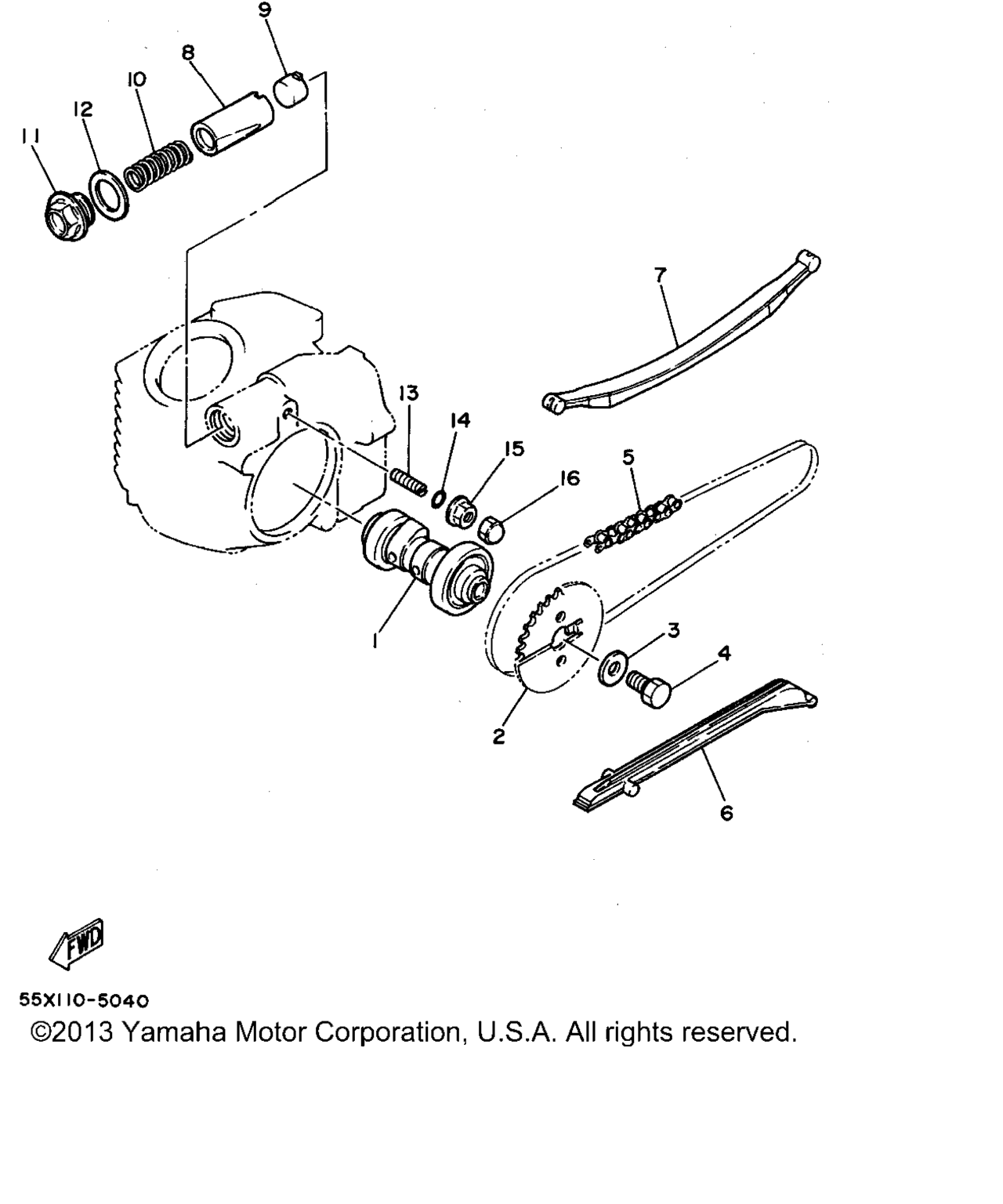 Схема узла Распредвал - Цепь
