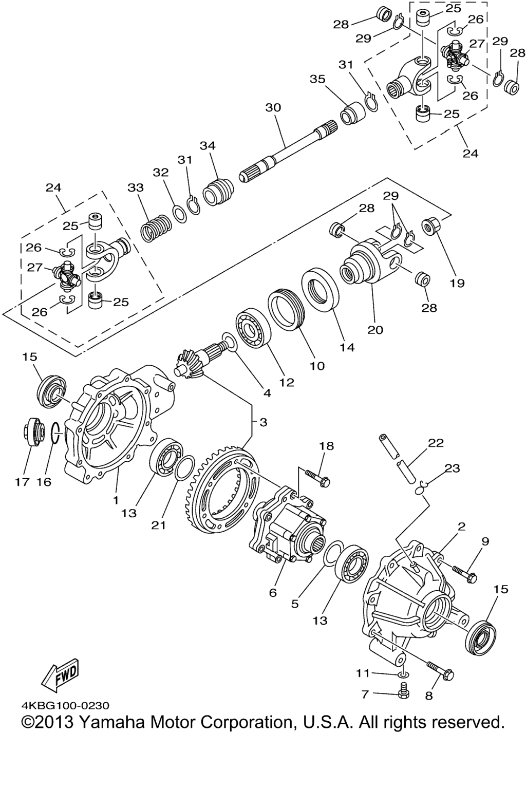 Схема узла Передний Дифференциал