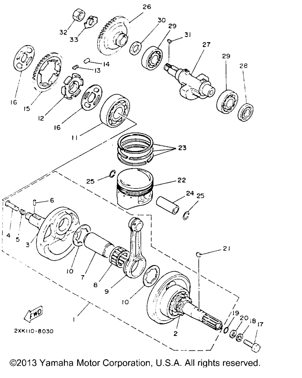 Схема узла Коленчатый Вал Поршень