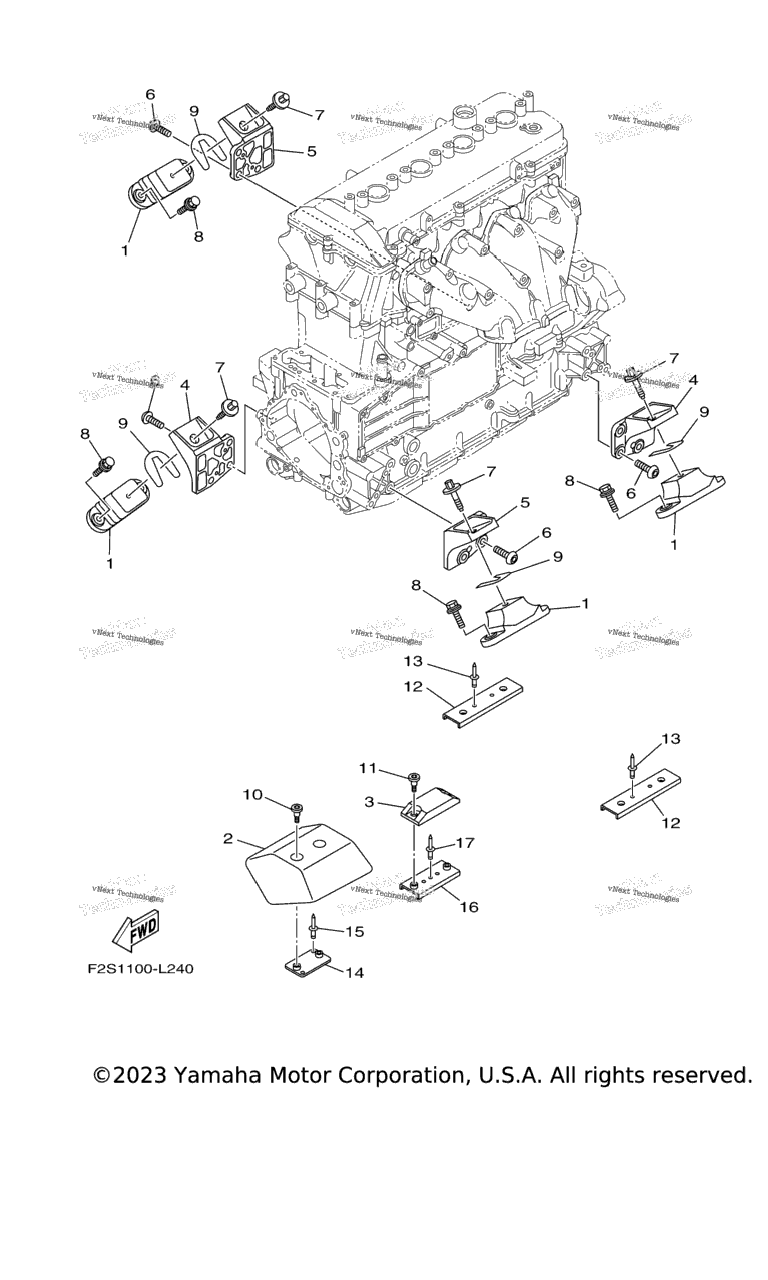 Схема узла Крепление Двигателя