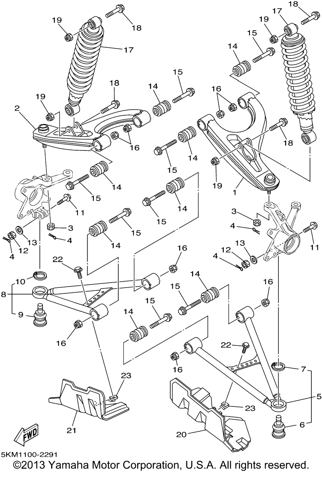 Схема узла Передняяsuspension Wheel