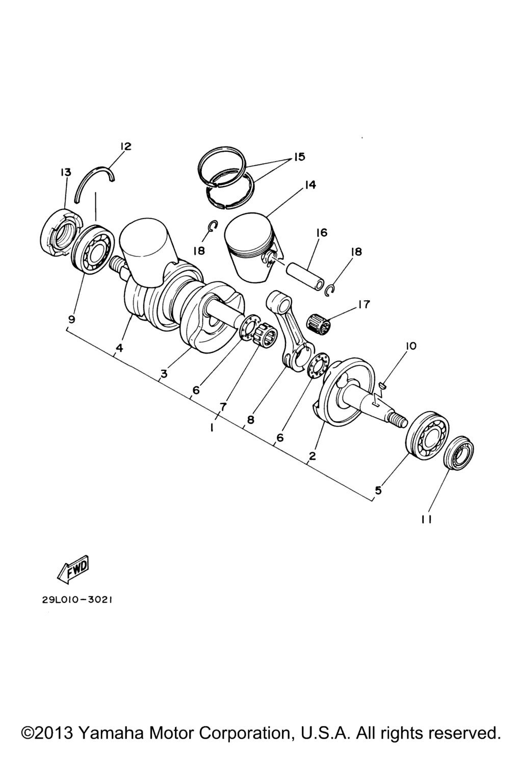 Схема узла Crankshaft. Piston