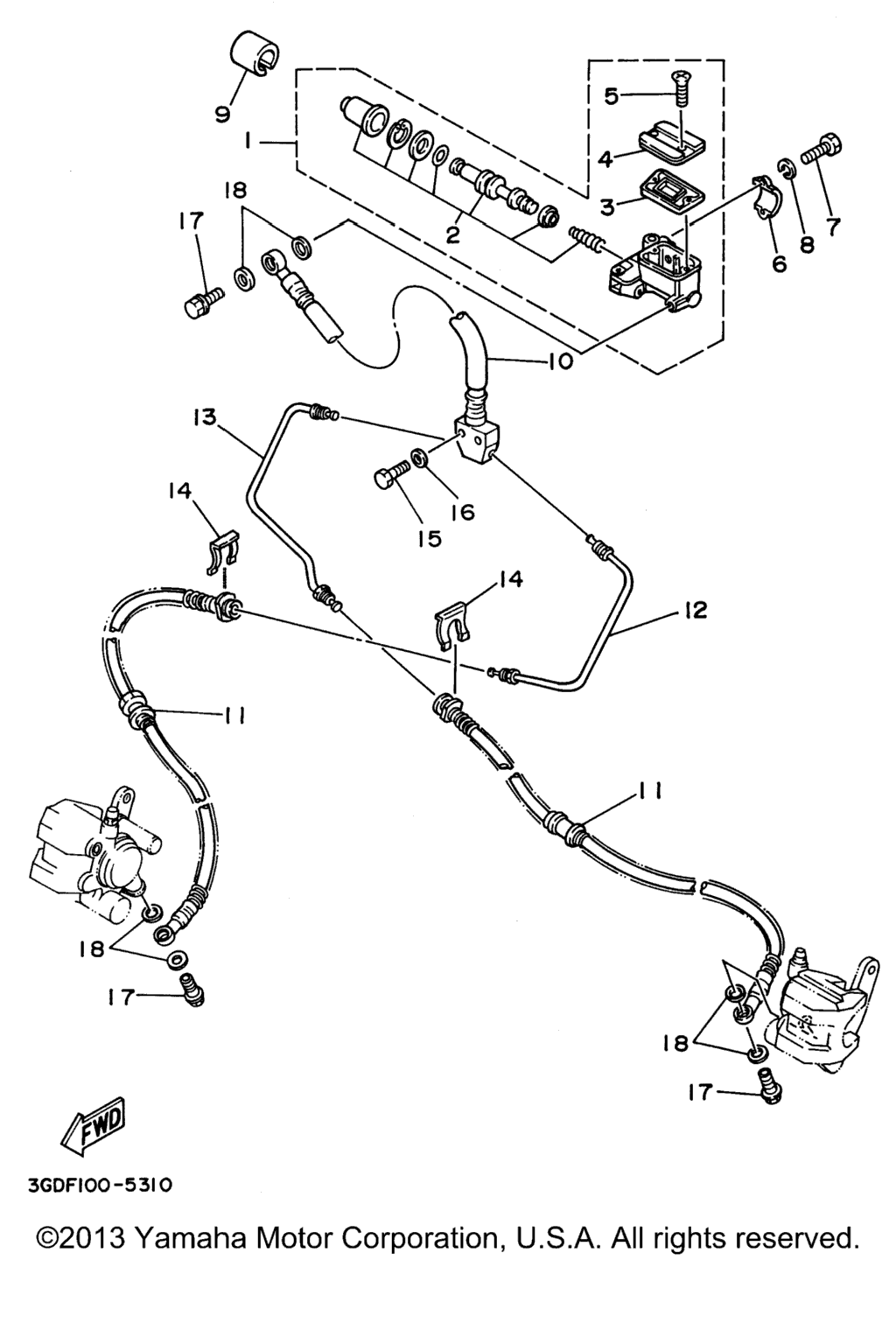 Схема узла Передний Главный Цилиндр