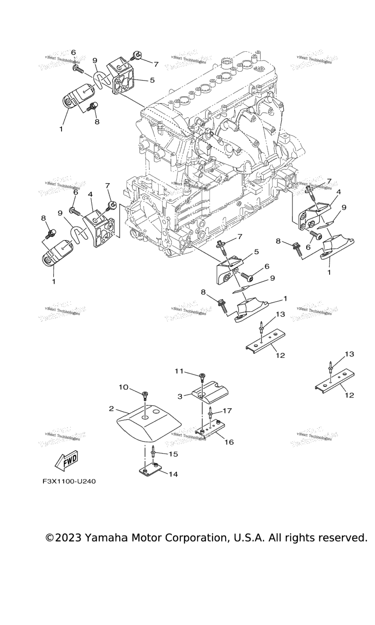 Схема узла Крепление Двигателя