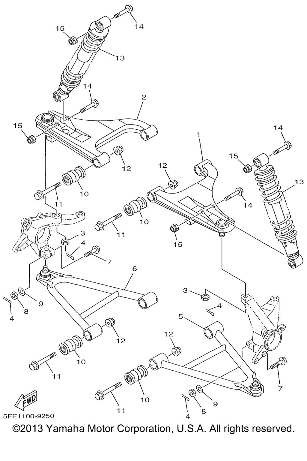 Схема узла Передняяsuspension Wheel