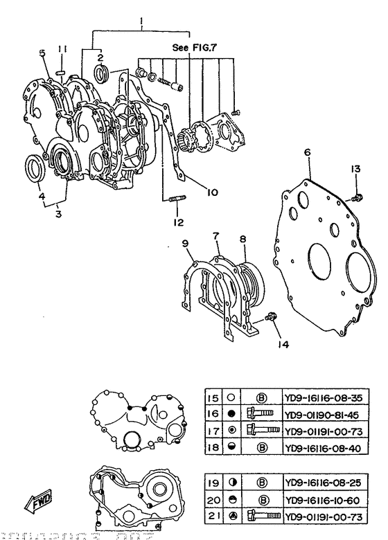 Схема узла Timing Gear Cover.rear End Pla Для Yamaha Me370Sti