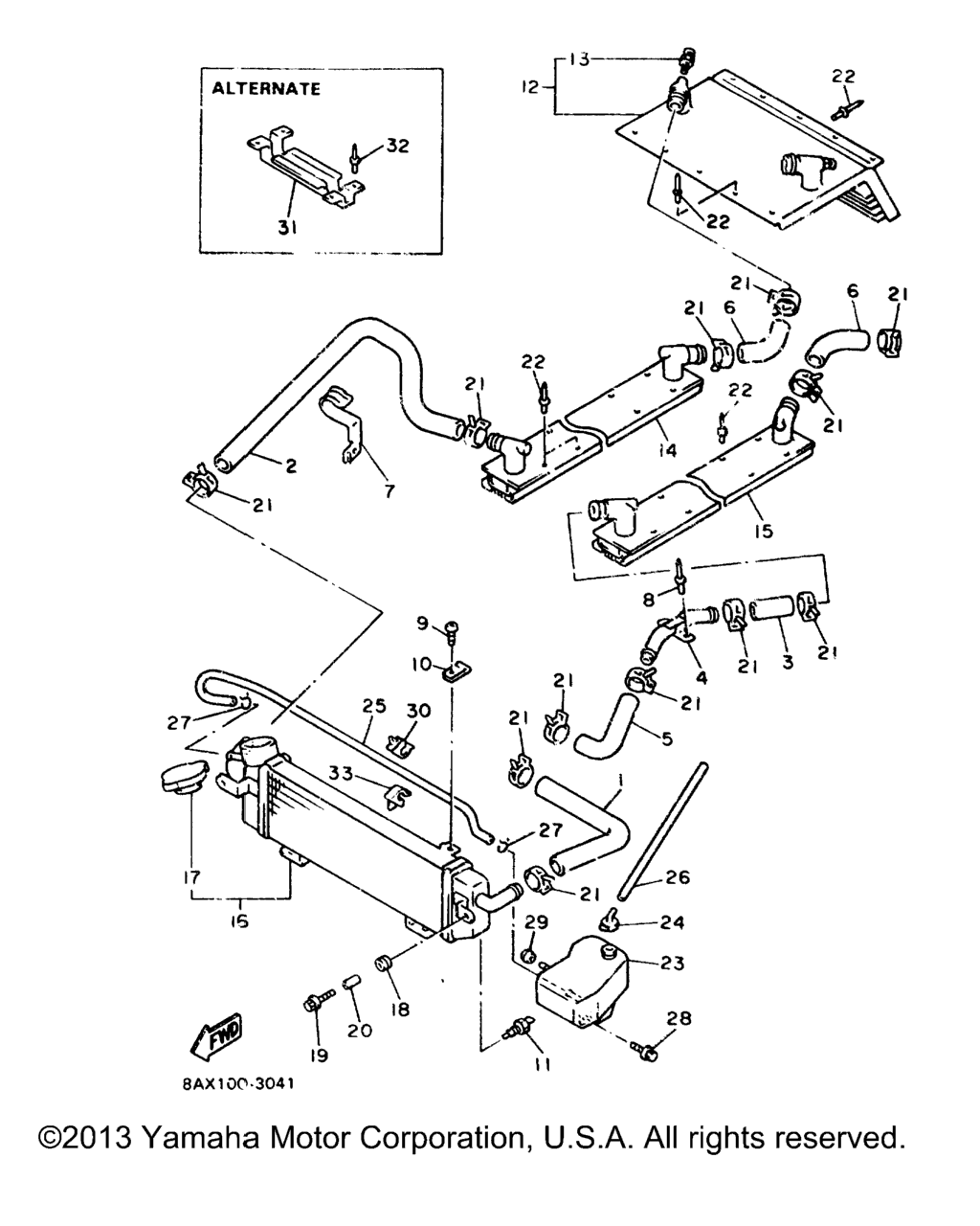Схема узла Радиатор - Шланги