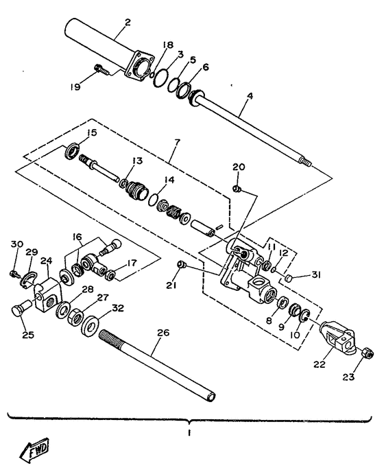 Схема узла Power Steering Cylinder Assy Для Yamaha L4 (Drive)