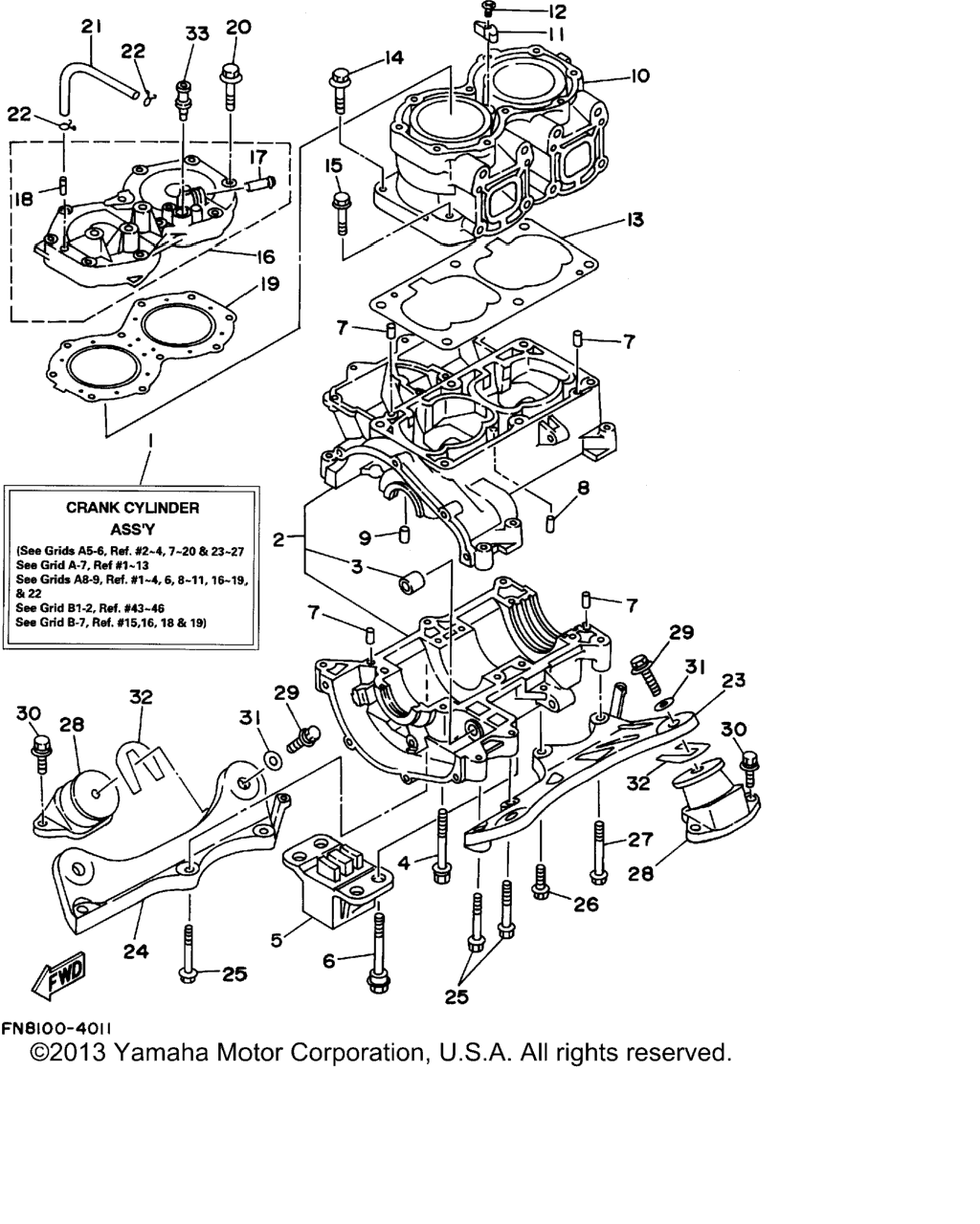 Схема узла Цилиндр - Корпус Картера