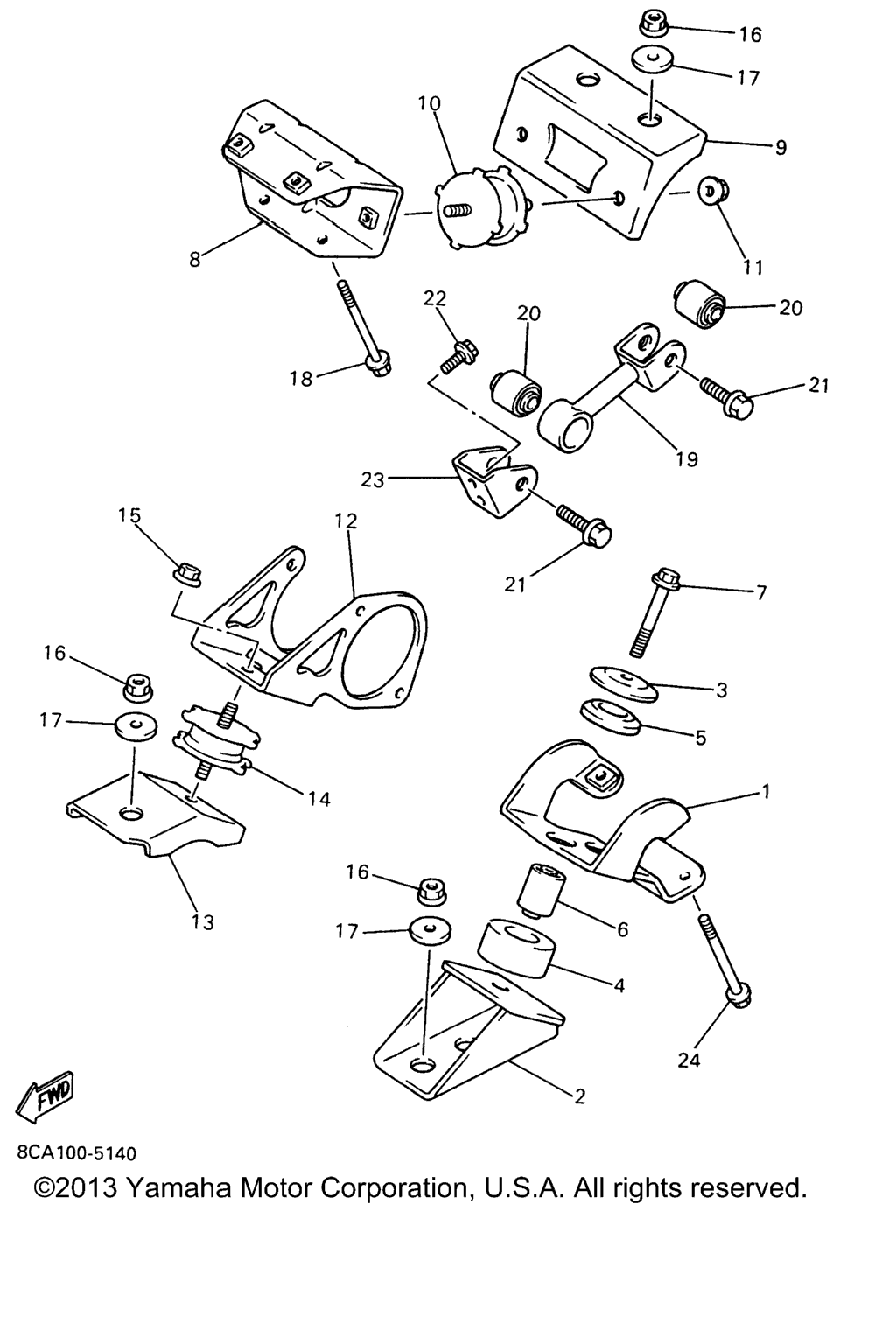 Схема узла Крепление Двигателя