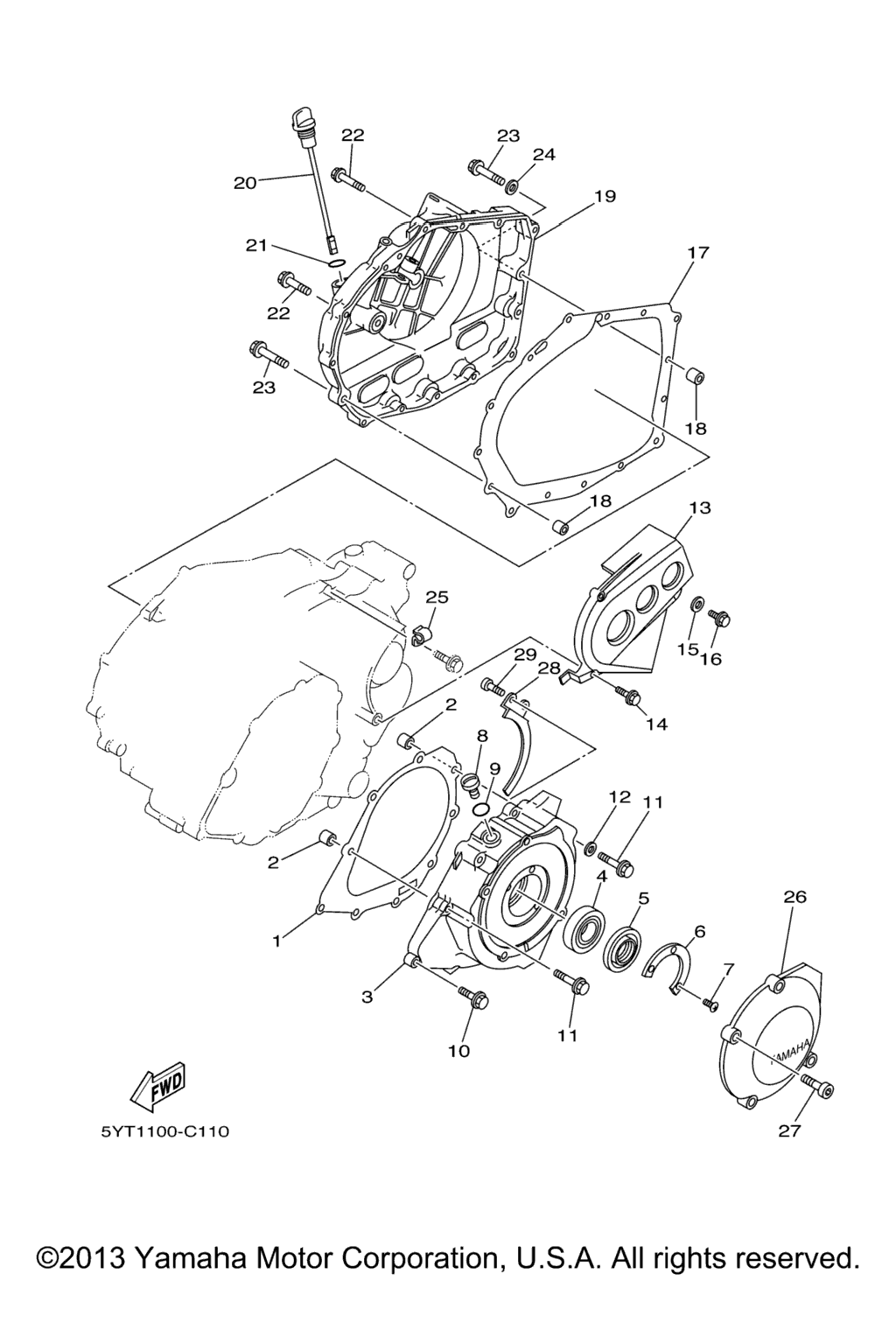 Схема узла Крышка Картера 1