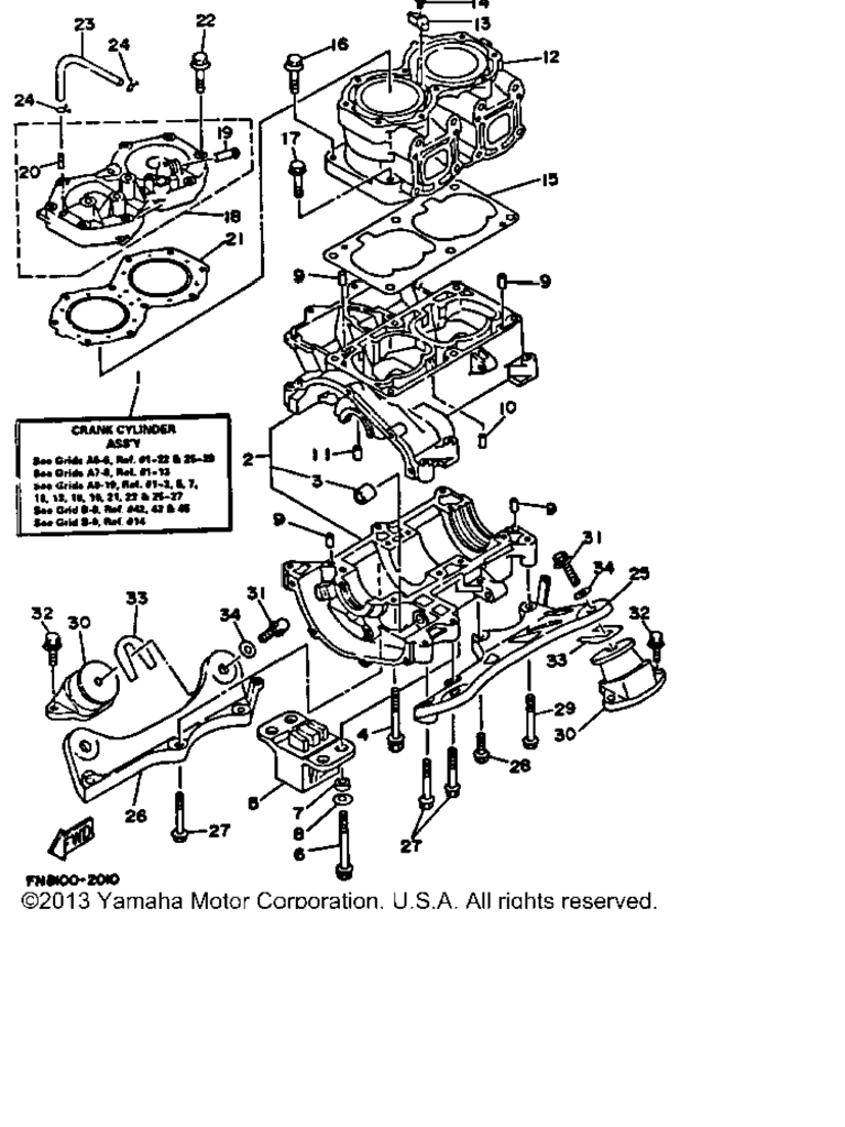 Схема узла Цилиндр - Корпус Картера
