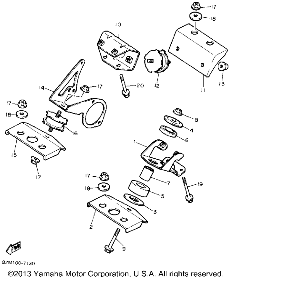 Схема узла Крепление Двигателя