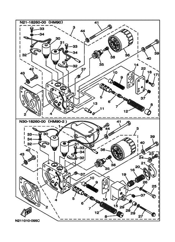 Схема узла Контрольный Клапан (Hm90/90-2) Для Yamaha Md629K