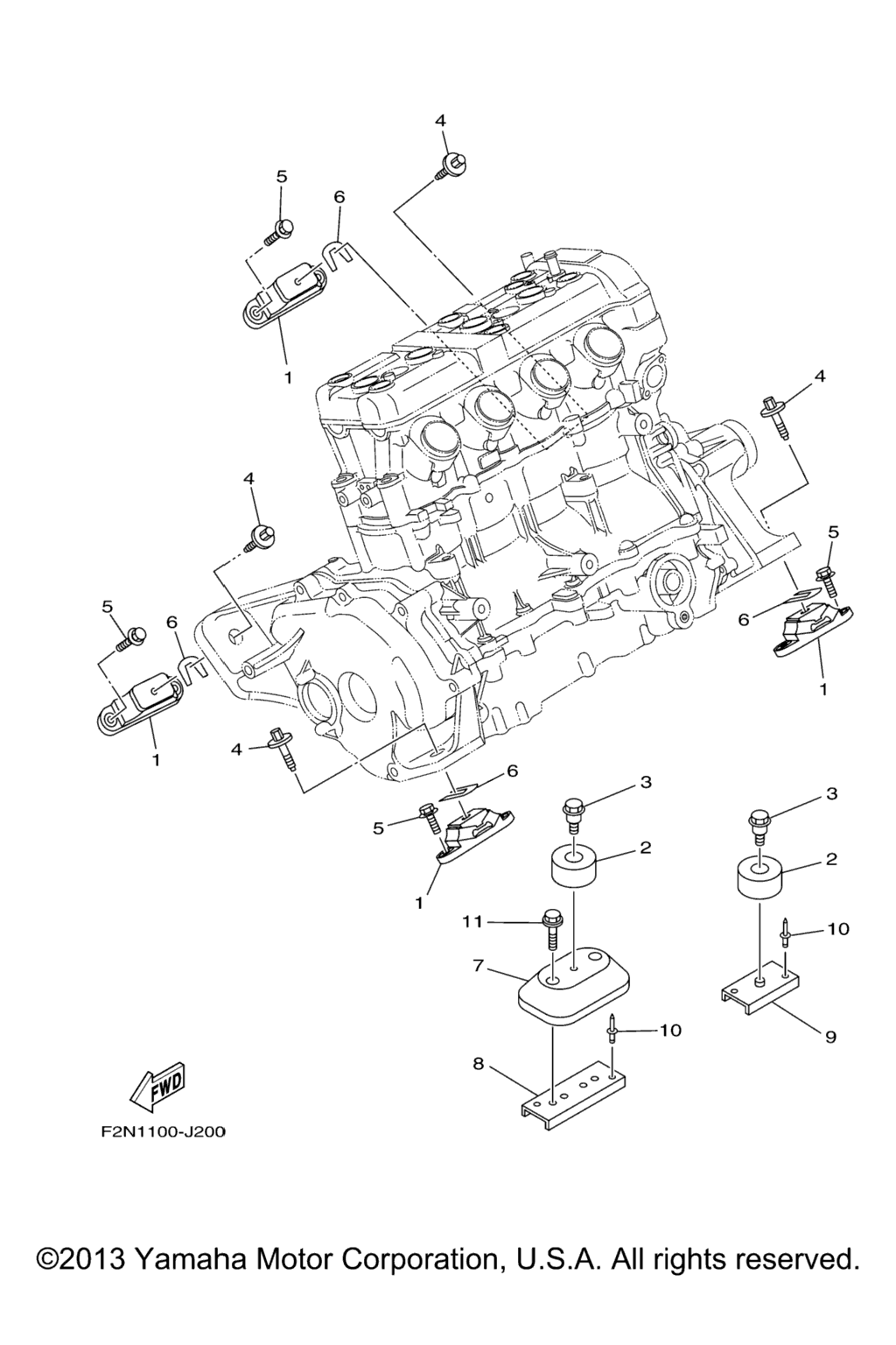 Схема узла Крепление Двигателя