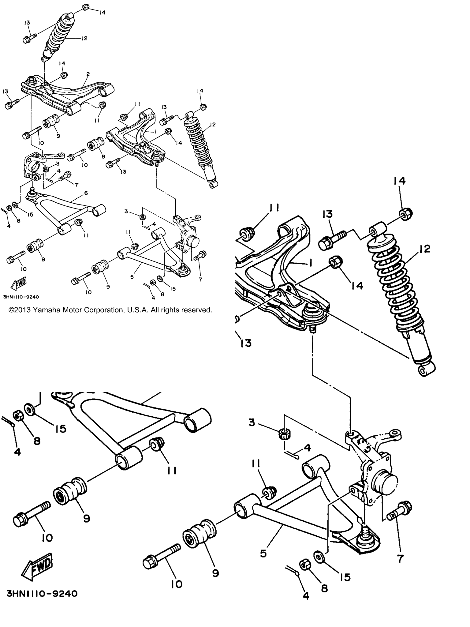 Схема узла Передняяsuspension Wheel