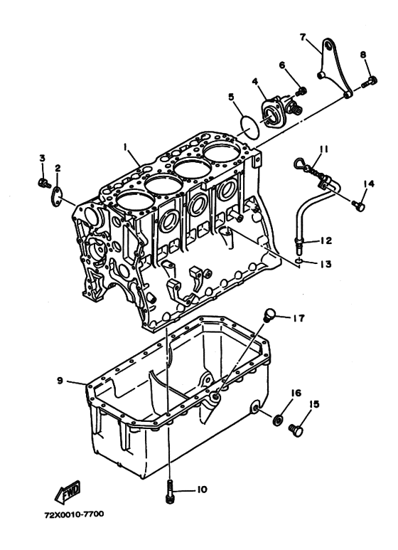 Схема узла Block Cylinder (ﾗﾊﾞｰﾏｳﾝﾄ仕様) Для Yamaha D380Kuh