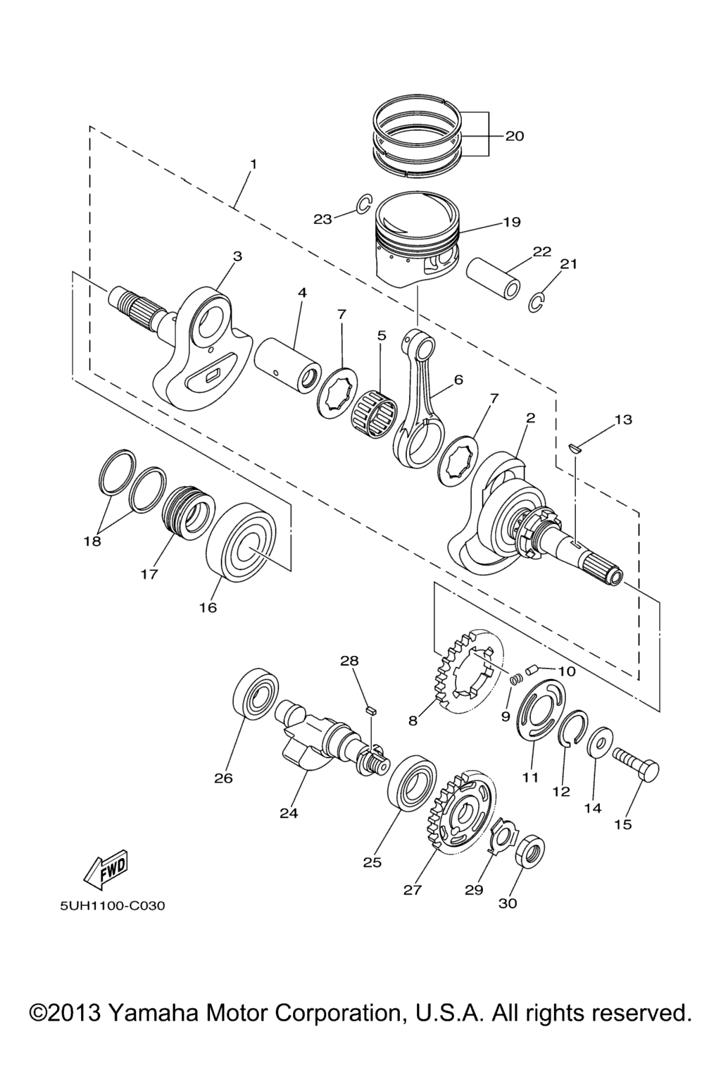 Схема узла Коленчатый Вал Поршень