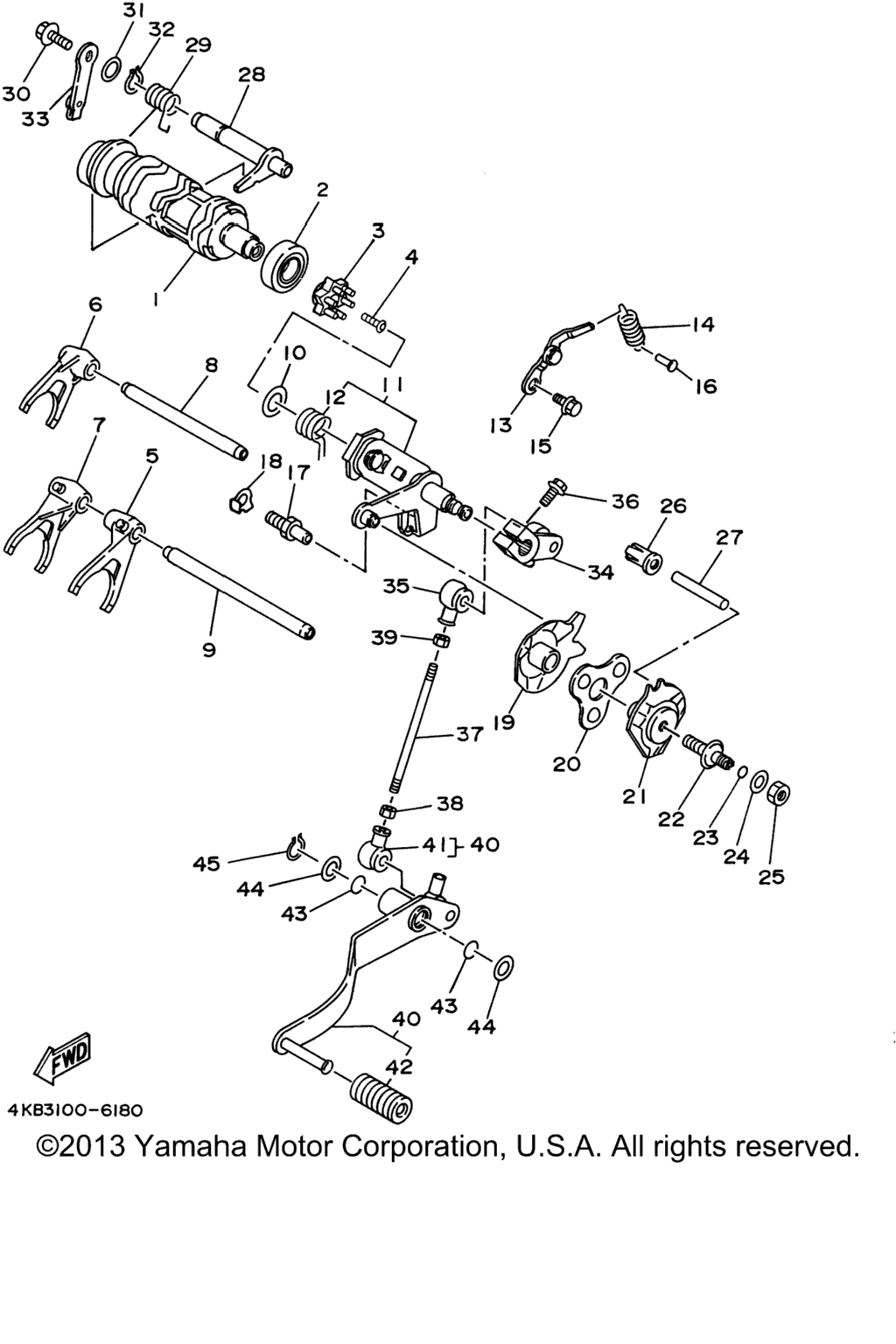Схема узла Shift Cam. Fork