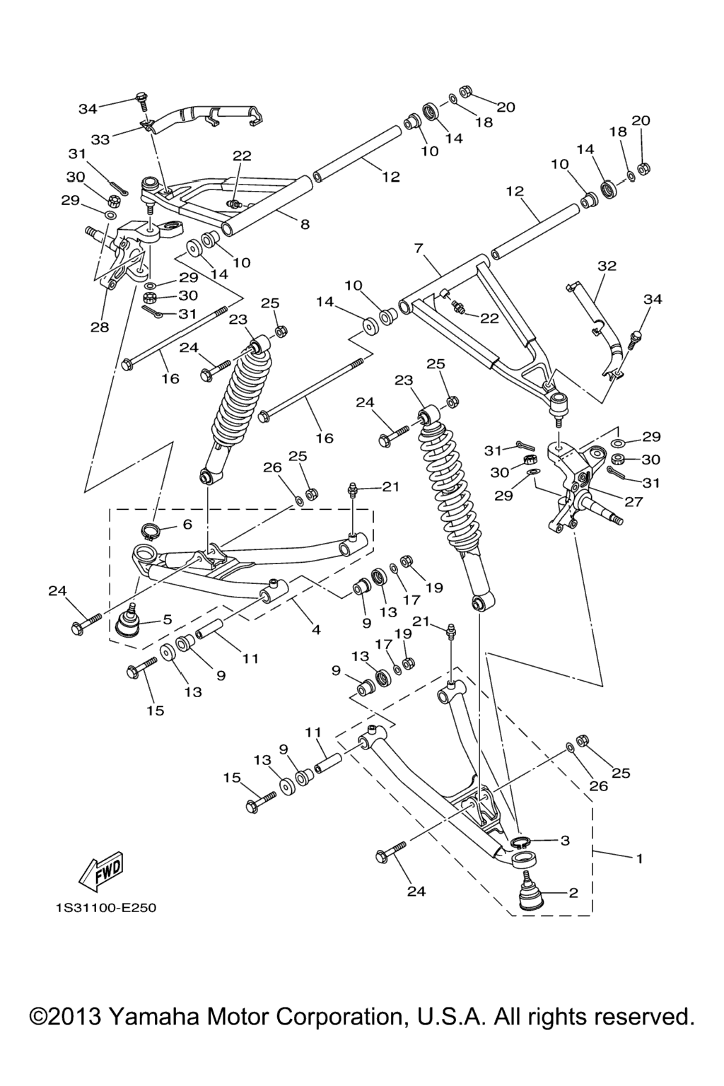 Схема узла Передняяsuspension Wheel
