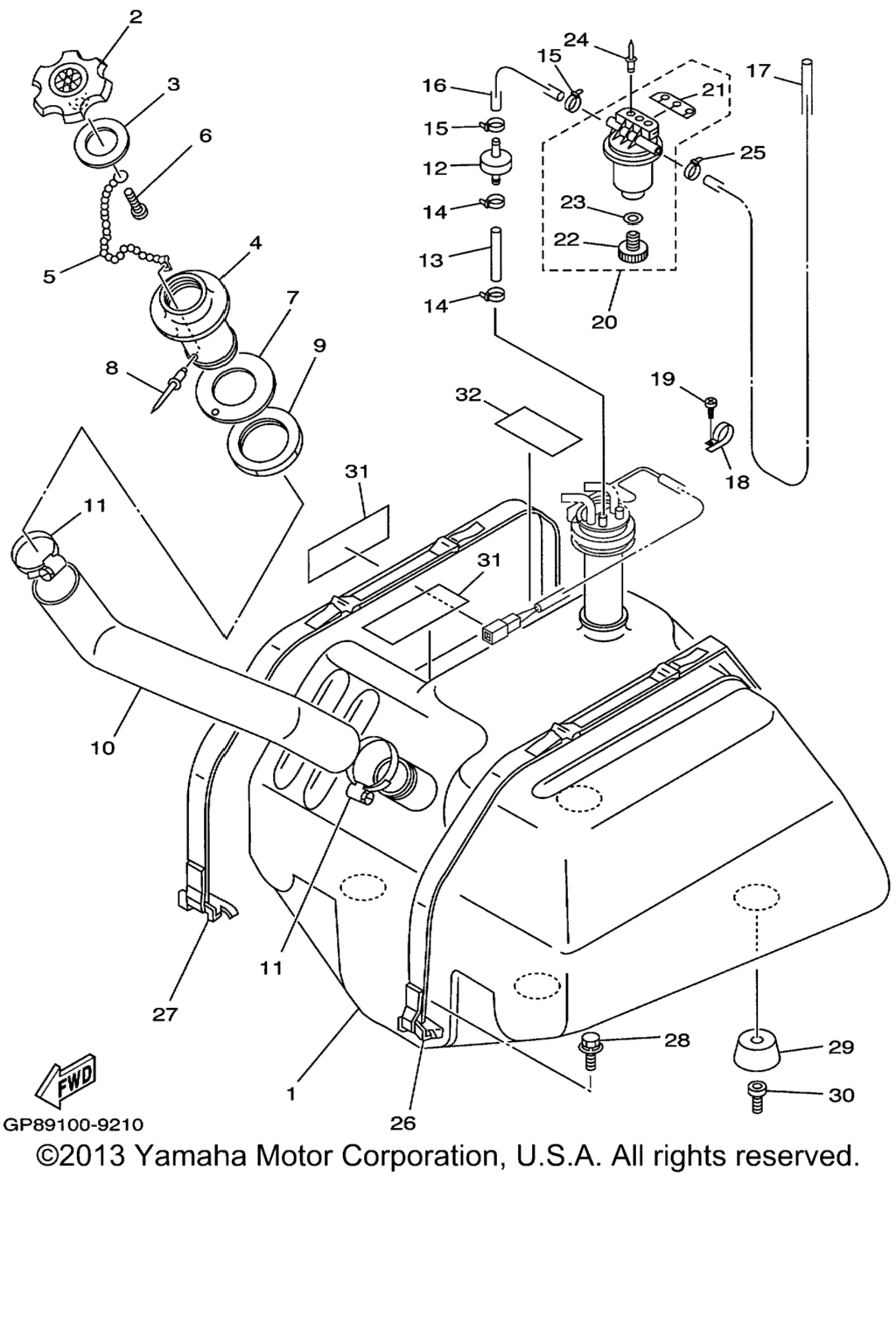 Схема узла Топливные Баки