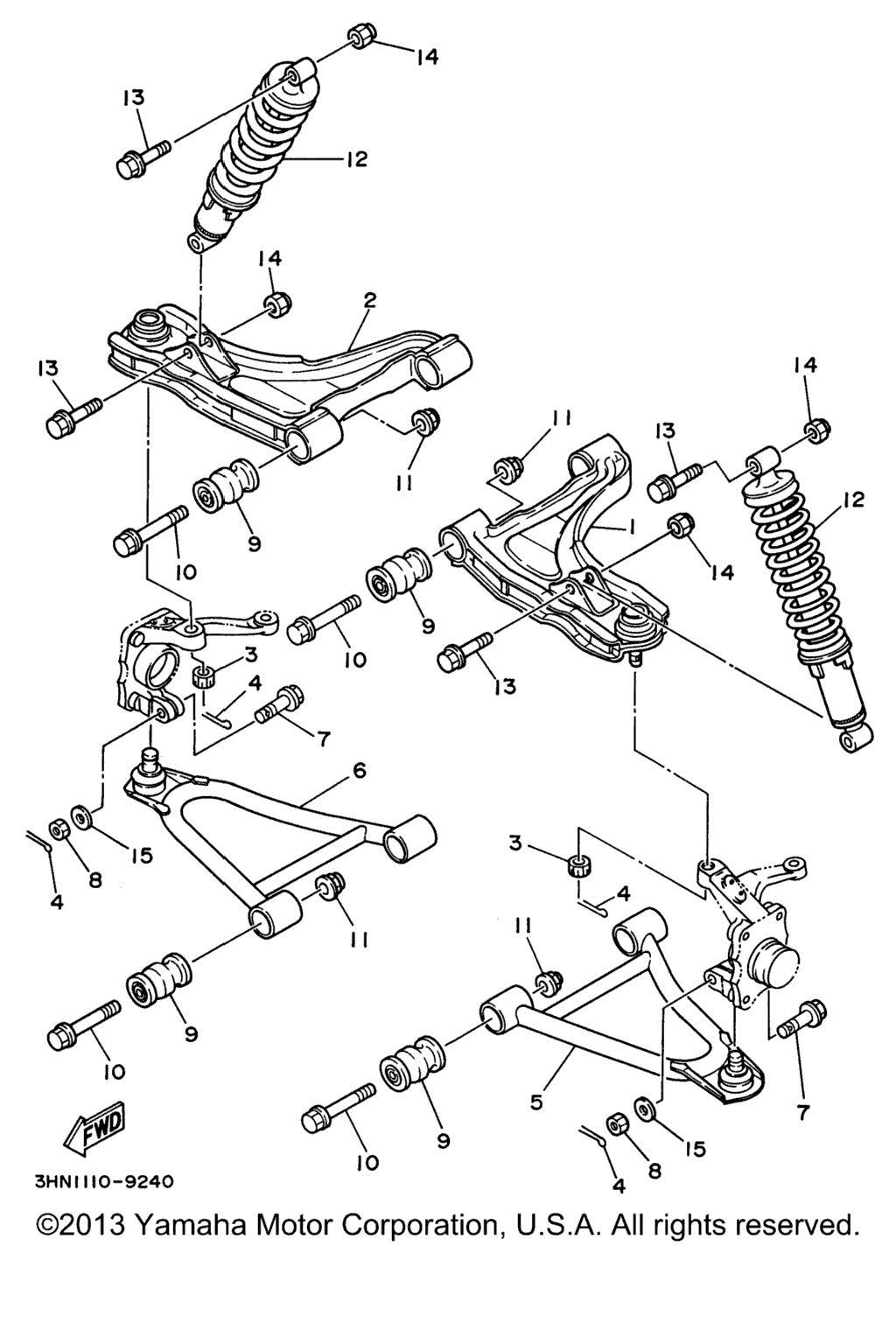 Схема узла Передняяsuspension Wheel