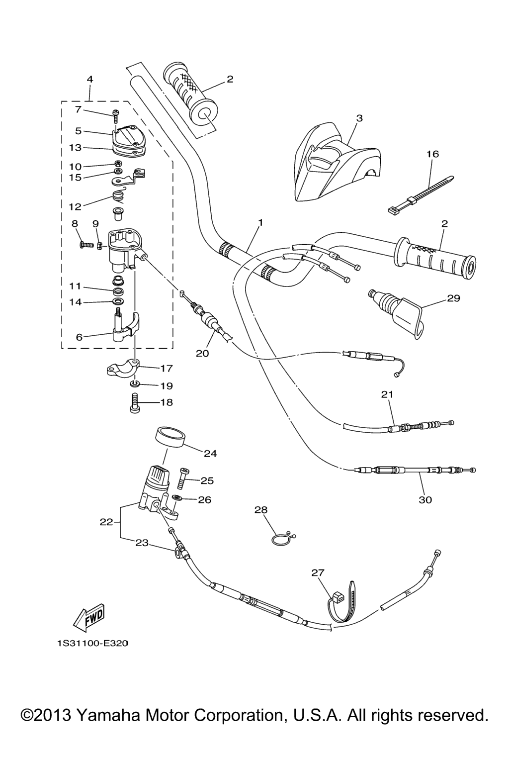 Схема узла Кабель Руля