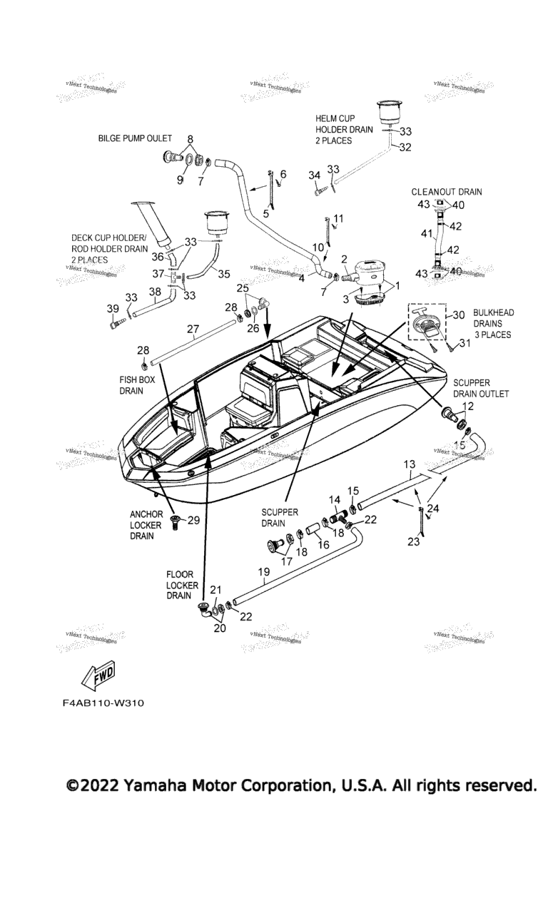 Схема узла Дренажные Fitting\'и Для Палубы