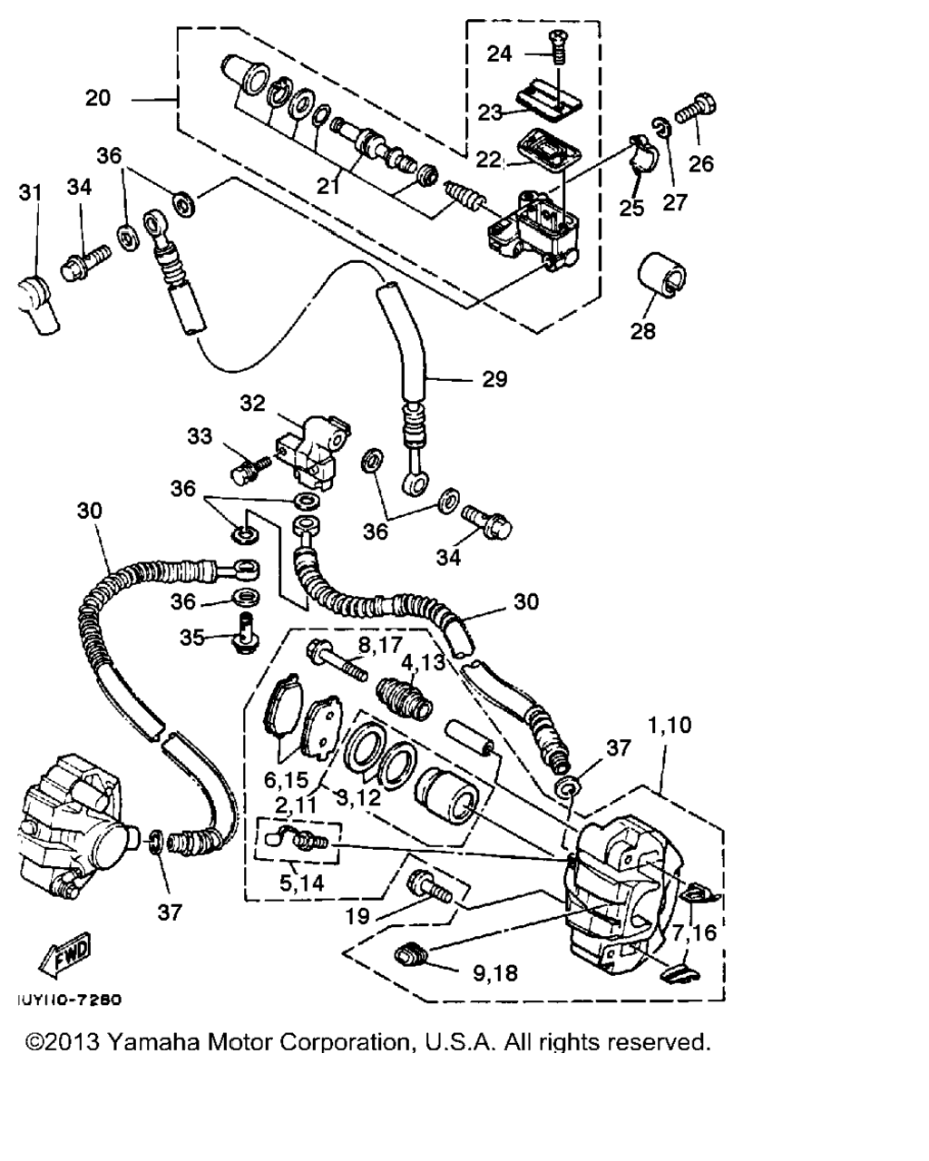 Схема узла Передний Тормозной Суппорт
