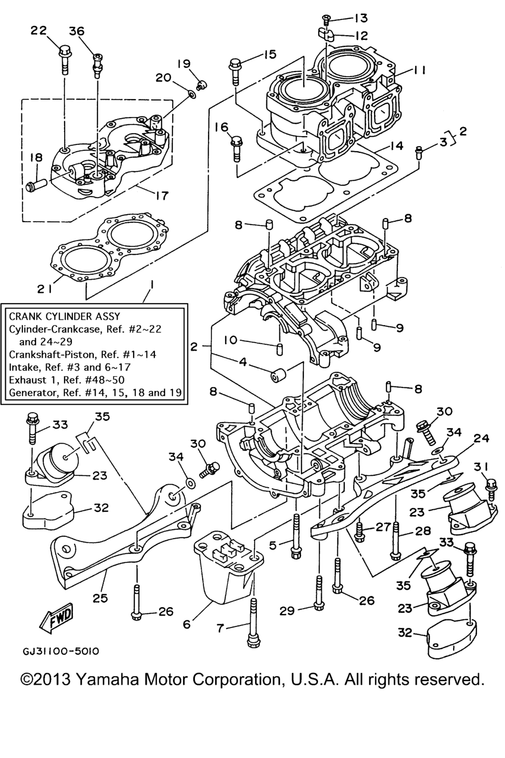 Схема узла Цилиндр - Корпус Картера