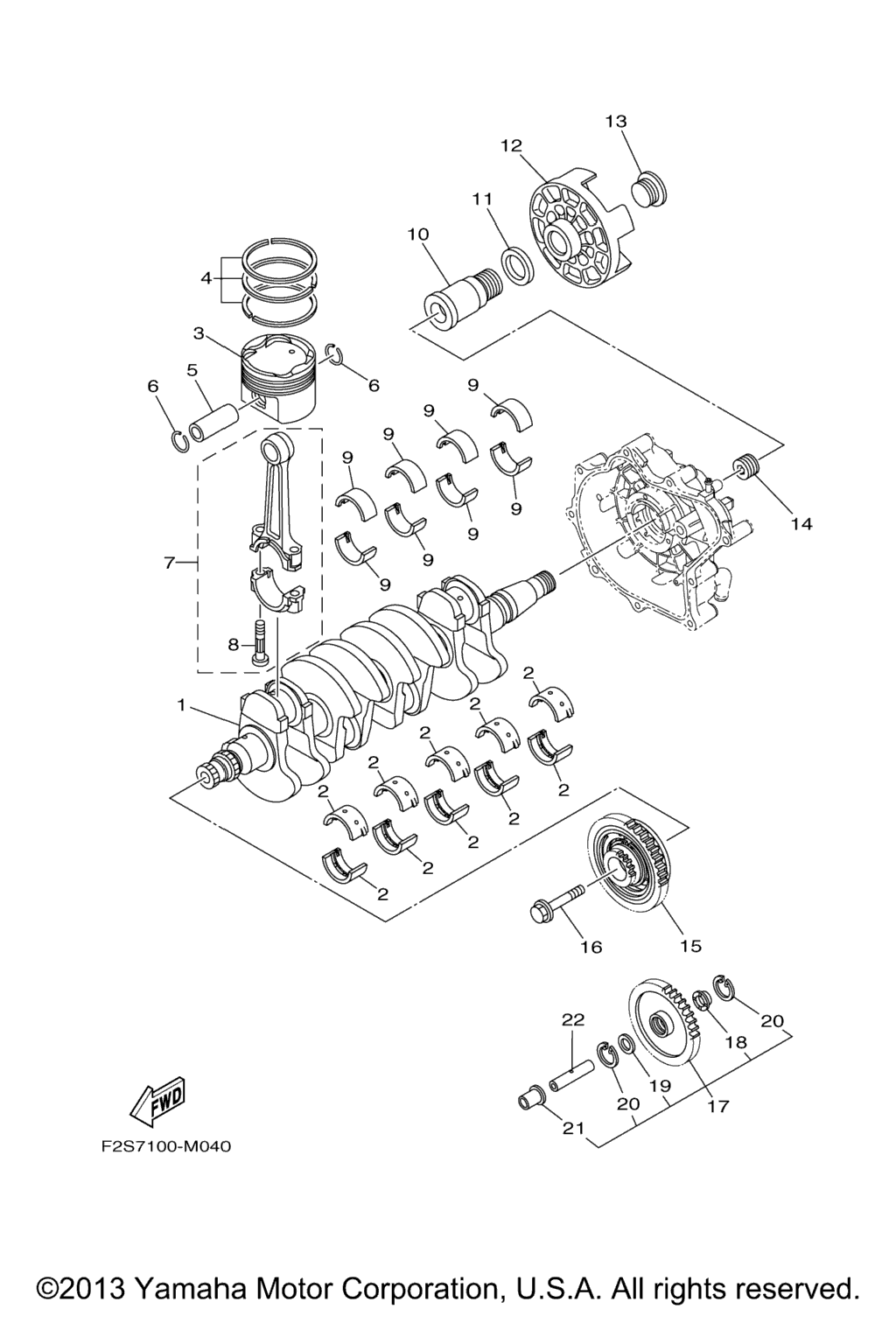 Схема узла Коленчатые Валы И Поршни